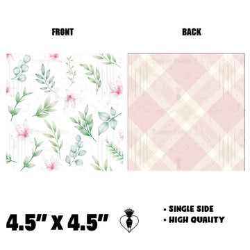 Floral and Plaid 4.5”x4.5” Physical Box Backer (25 pcs.)