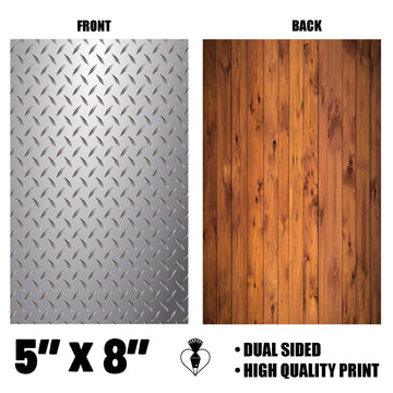 5"X8" Diamond Plate Woodgrain Physical Box Backer (25 pcs.)