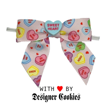 Conversation Heart Bow with Conversation Heart Charm