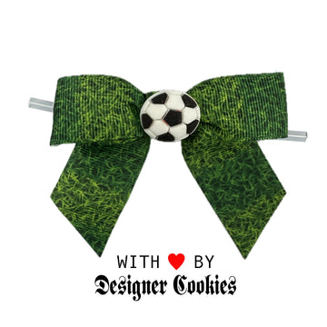 Soccer Pretied Bow on a Wire