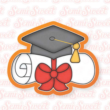 Grad Cap with Diploma and Bow Cookie Cutter (Copy)
