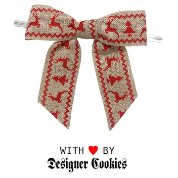 Poly Linen Pretied bow with Fair Isle Sweater Pattern