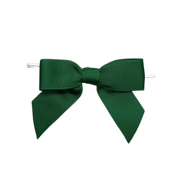 Forest Green Pre-Tied Bow on a Wire