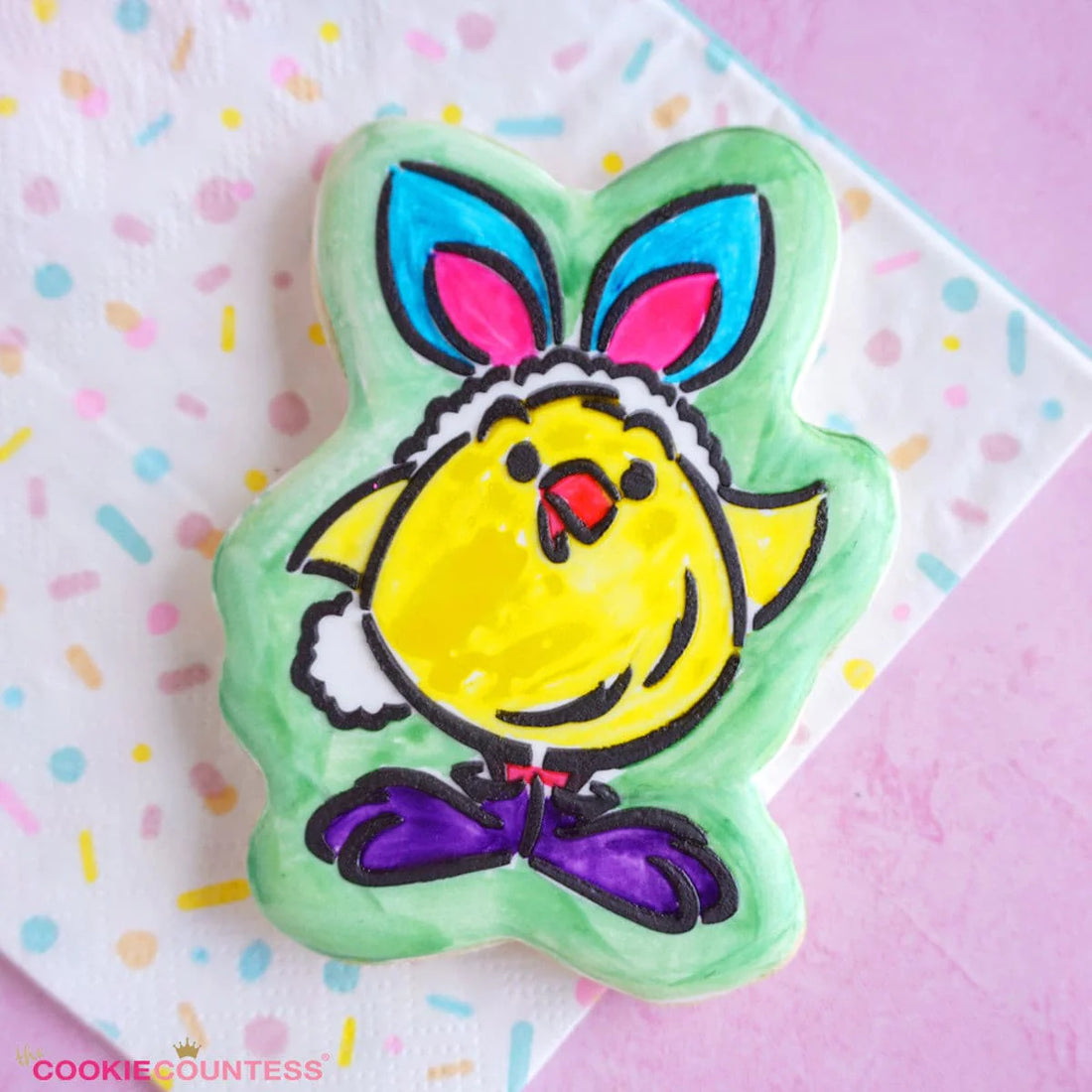 Fluffy Chick in Bunny Costume PYO Stencil
