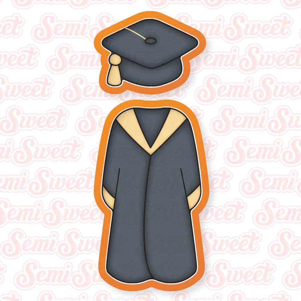 Skinny Graduation Cap & Gown Cookie Cutter Set Skinny Graduation Cap & Gown Cookie Cutter Set