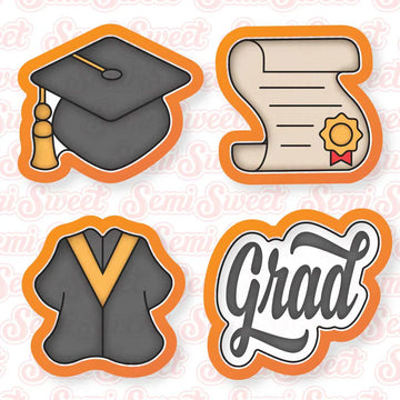 Mini Graduation Cookie Cutter Set
