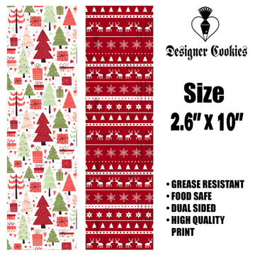 Christmas Food Safe Grease Resistant Skinny Bag Backer