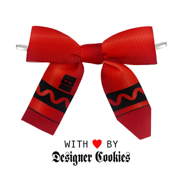 Red Crayon Pretied Bow on a Wire
