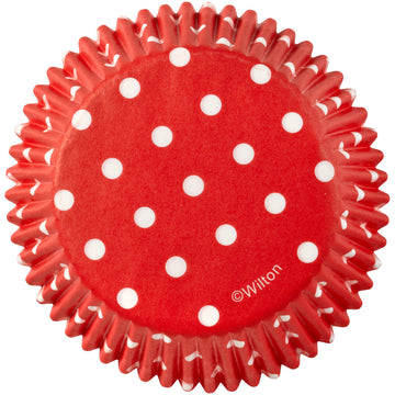 Red with White Polka Dots Cupcake Liners