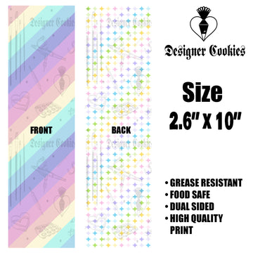 Pastel Rainbow Greaseproof Foodsafe Bag Backer