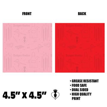 4.5"X4.5" Pink and Red Solid Food Safe Grease Resistant Square Backer