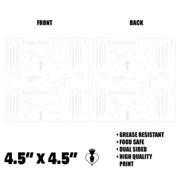 4.5"X4.5" White Food Safe Grease Resistant Square Backer