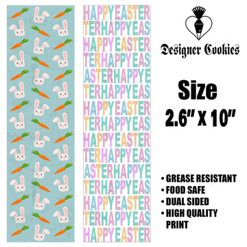 Easter Backer Food Safe Grease Resistant Skinny Bag Backer