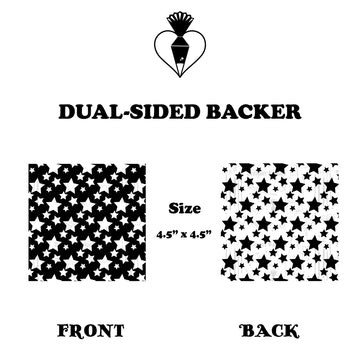 Black and White Star Square Box Backer