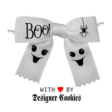 Boo Bow Pre-tied Bow on a Wire