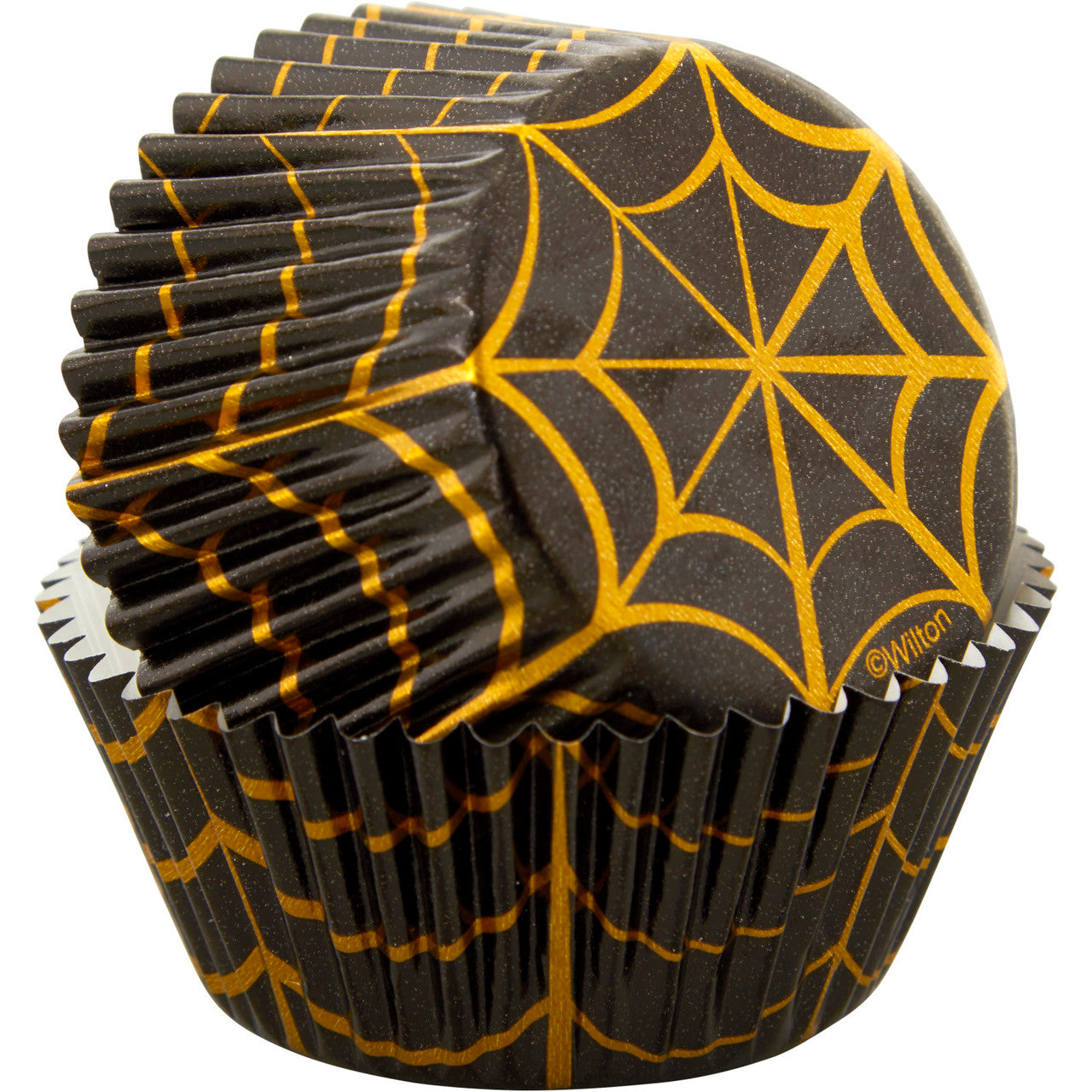 Gold Foil Spider Web Standard Halloween Cupcake Liners