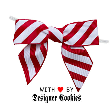 Red with White Stripes Bow