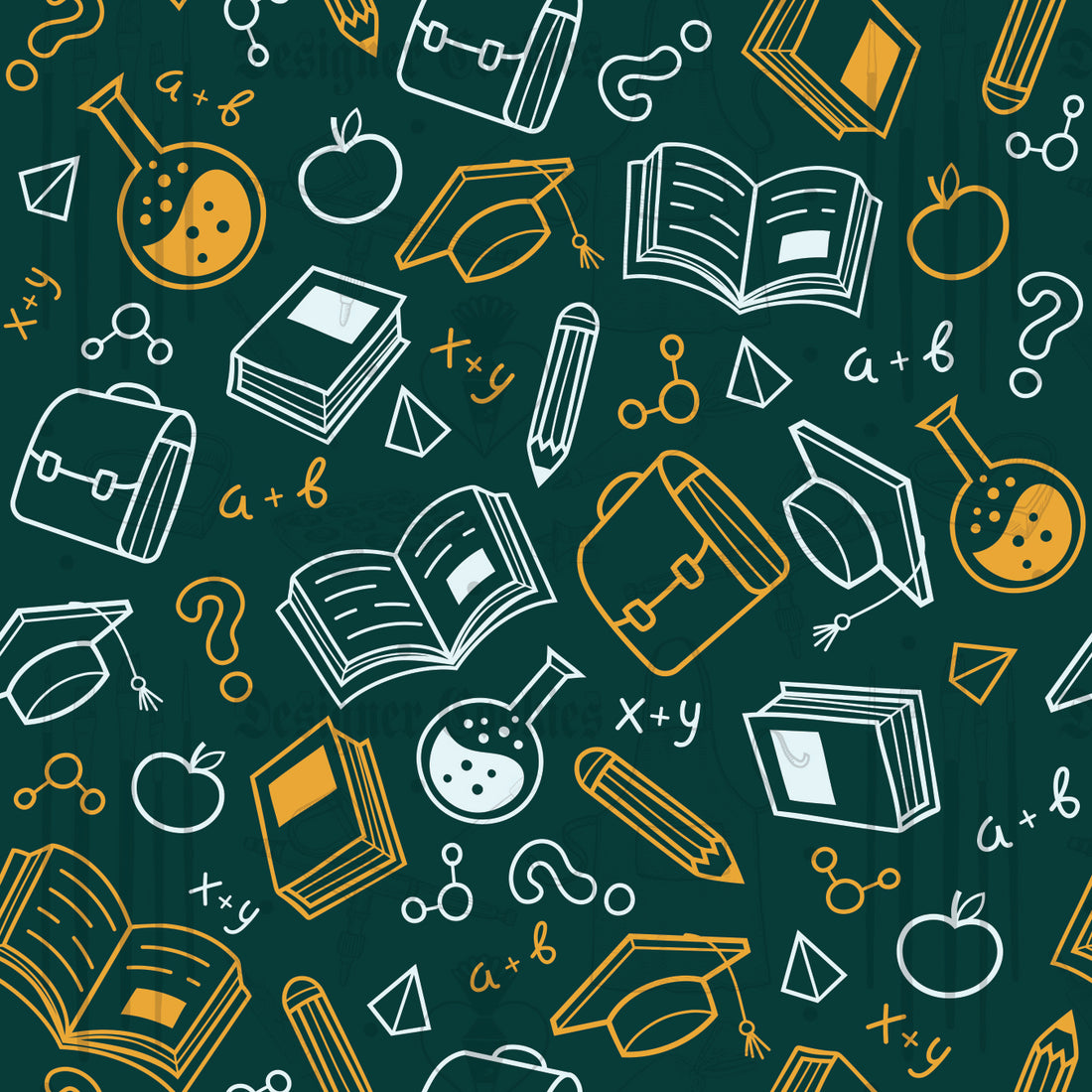 4.5"X4.5"  School Doodles Food Safe Grease Resistant Square Backer