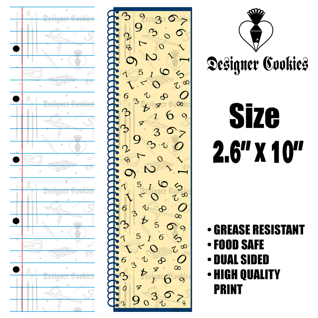 Notebook Food Safe Grease Resistant Bag Backer