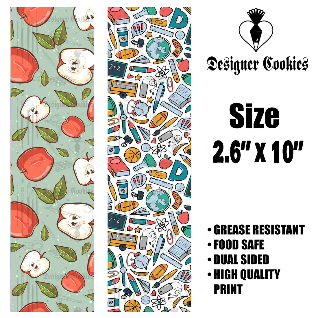 School Food Safe Grease Resistant Bag Backer