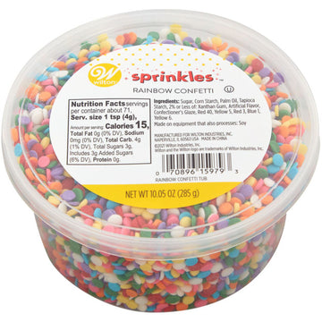 Colorful Rainbow Confetti Sprinkles Mix, 10.05 oz. Tub