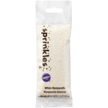 White Nonpareils Sprinkles Pouch