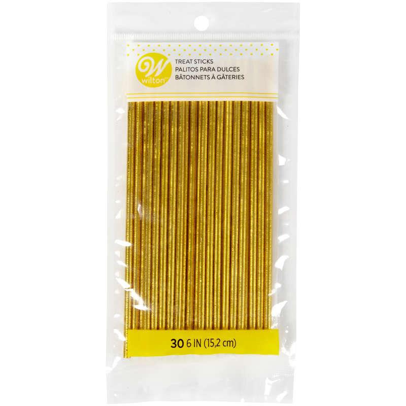 Wilton 6-Inch Gold Foil Treat Sticks, 30-Count - 0.14 lbs