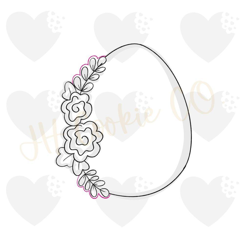 Floral Egg Cookie Cutter (3.5') - Designer Cookies ® STUDIO