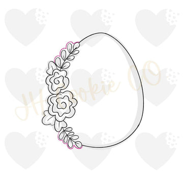 Floral Egg Cookie Cutter (3.5') - Designer Cookies ® STUDIO