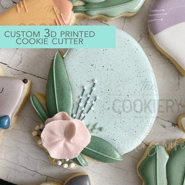 3.5"-4" Floral Egg Cookie Cutter - Designer Cookies ® STUDIO
