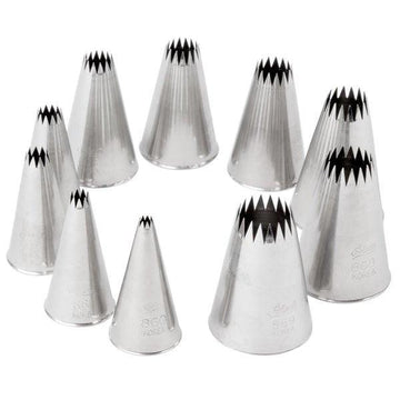 Ateco 10 Piece Fine Star Pastry Tube Set - Designer Cookies ® STUDIO