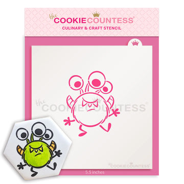 three eyed monster stencil pyo paint your own cookie