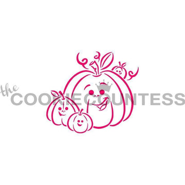 Pumpkin Family PYO Stencil paint your own cookie halloween thanksgiving