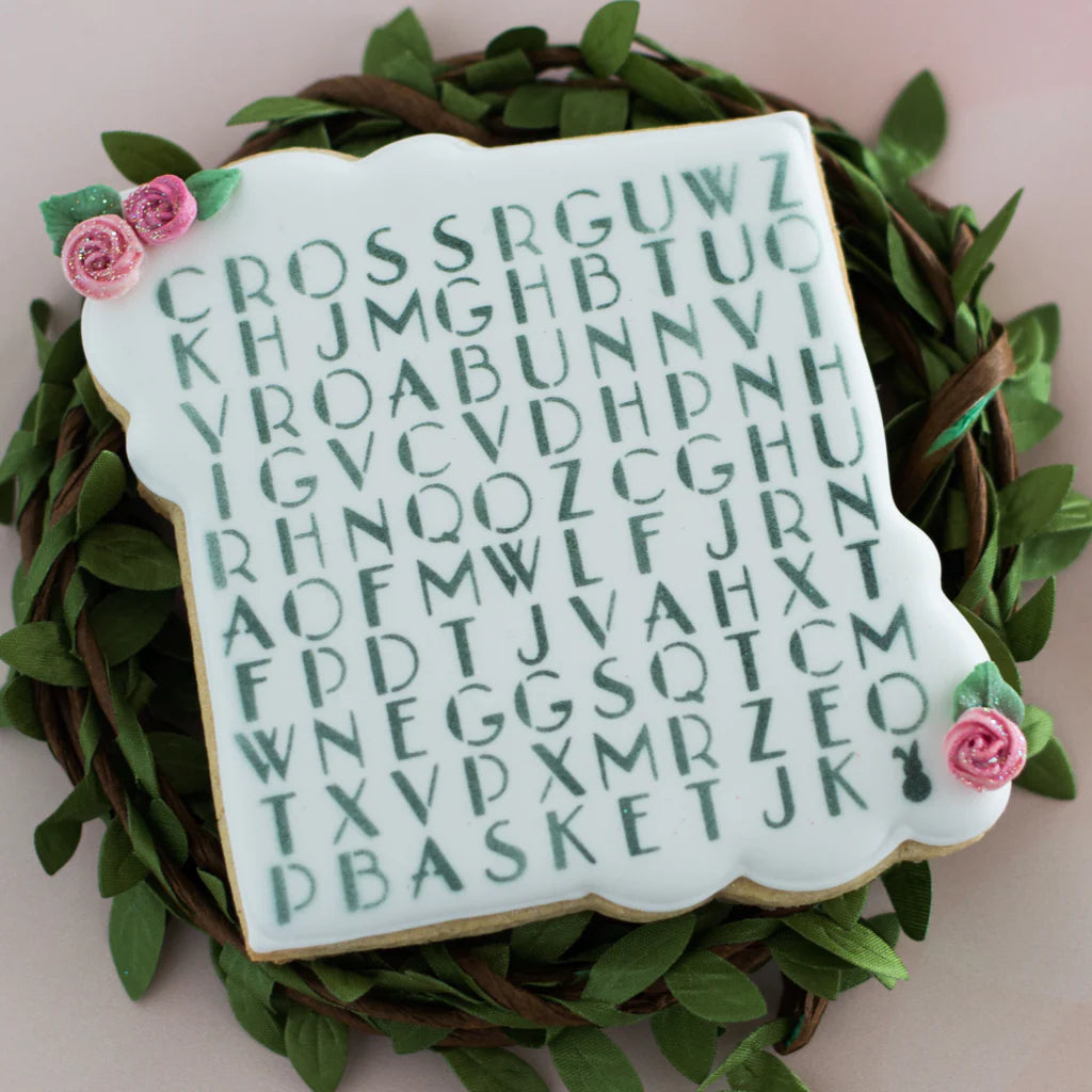 Easter Word Search Stencil Design - Designer Cookies ™ STUDIO