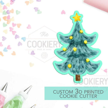 a fancy christmas tree cookie cutter by the cookiery