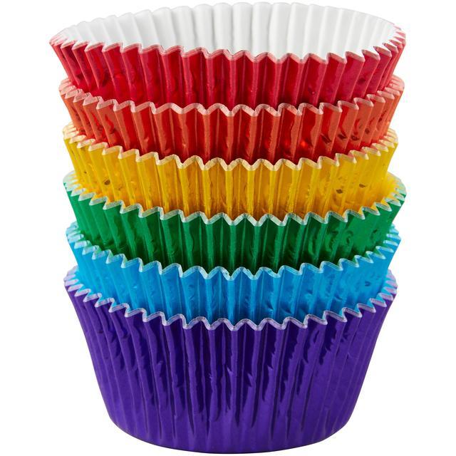 Rainbow foil Cupcake Baking Cups (72 pieces) - Designer Cookies ® STUDIO