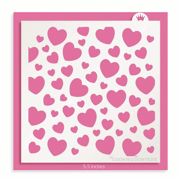 Heart Confetti Pattern Stencil