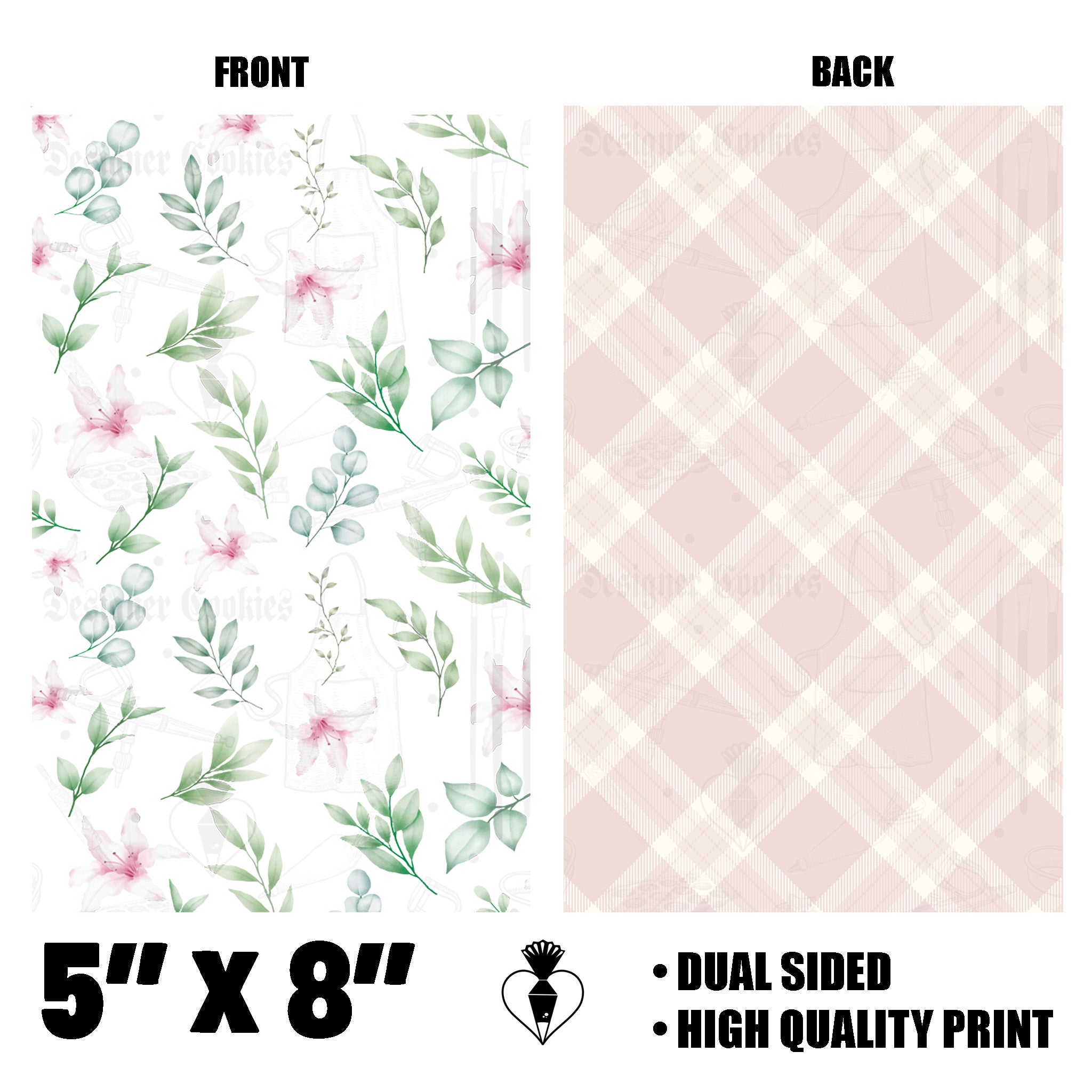 5"X8" Floral and Plaid Physical Box Backer (25 pcs.)