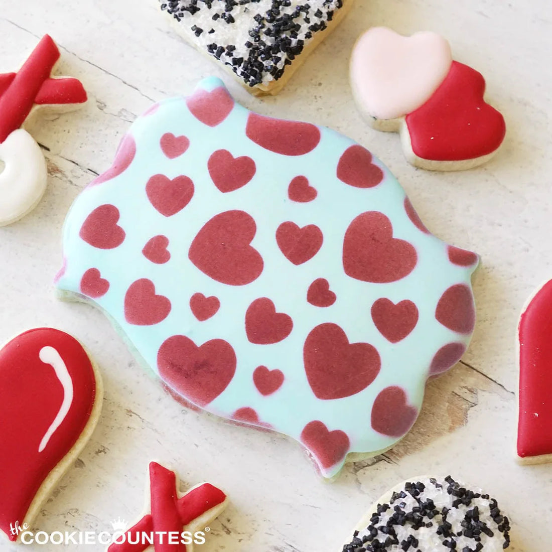 Heart Confetti Pattern Stencil