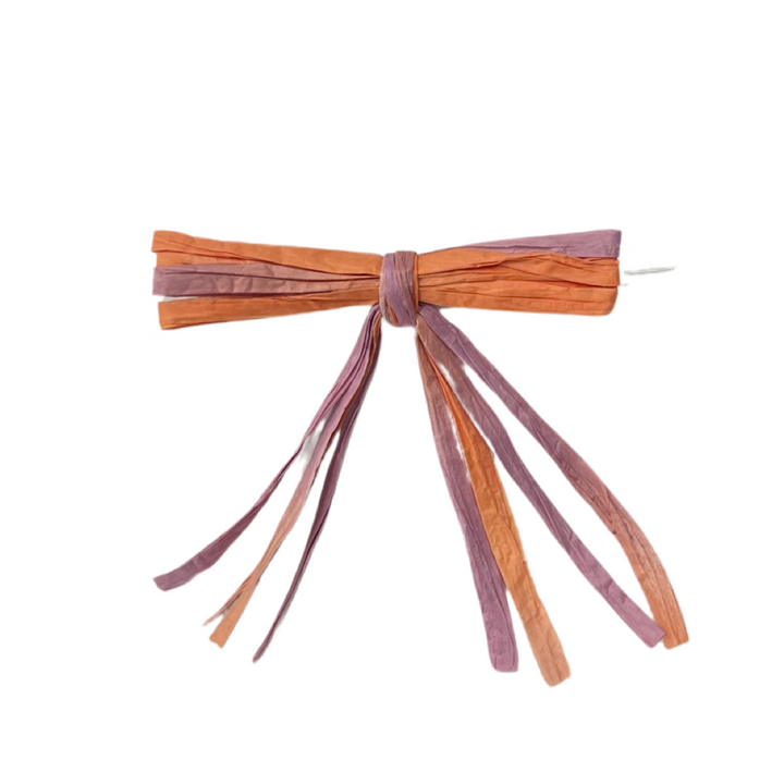 Purple and Orange Variegated Raffia Bow