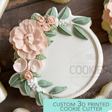 Circle Floral Plaque Cookie Cutter