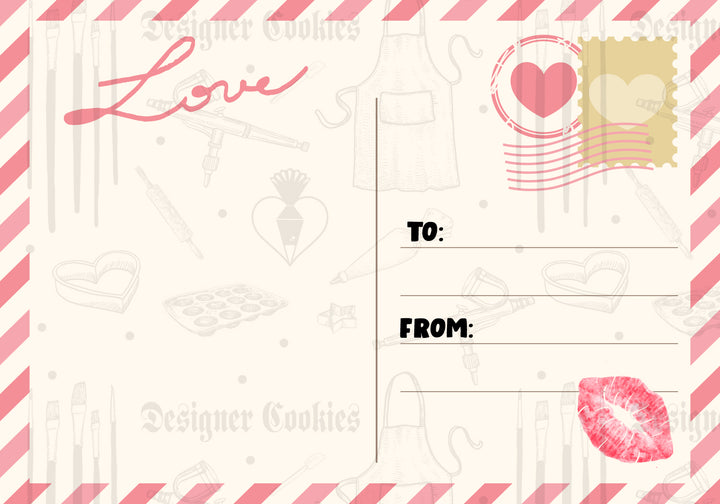 Valentine Post Card Physical Cookie Card (25 pcs.)