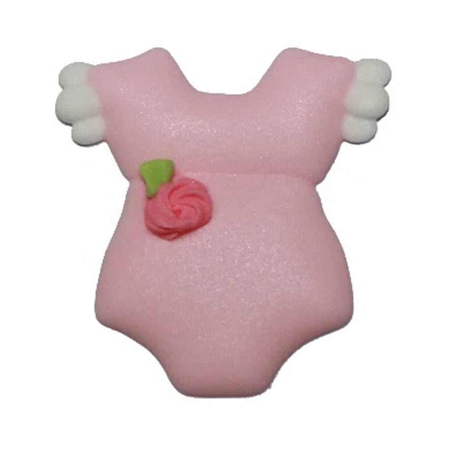 Baby Pink Romper Royal Icing Cupcake Decorations