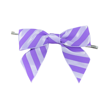 Purple Bow with Purple Diagonal Pre-Tied Bow