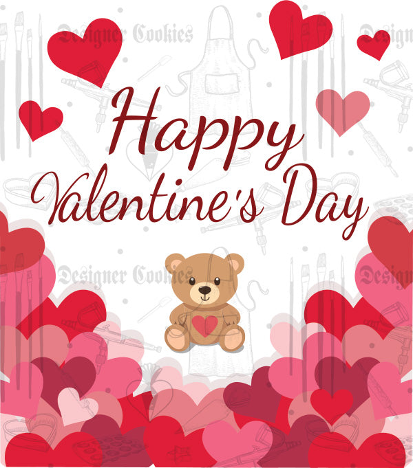 Teddy Bear Happy Valentine's Physical Tag (25 pcs.)