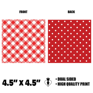 Gingham and Polka Dot 4.5”x4.5” Physical Box Backer (25 pcs.)