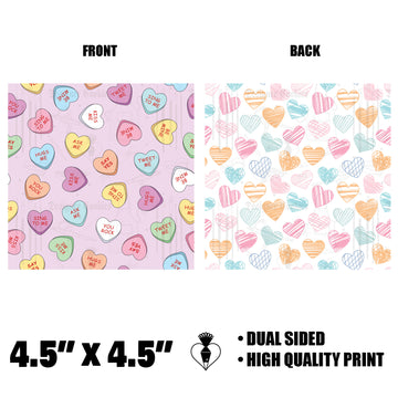 Conversation Heart and Heart 4.5”x4.5” Physical Box Backer (25 pcs.)