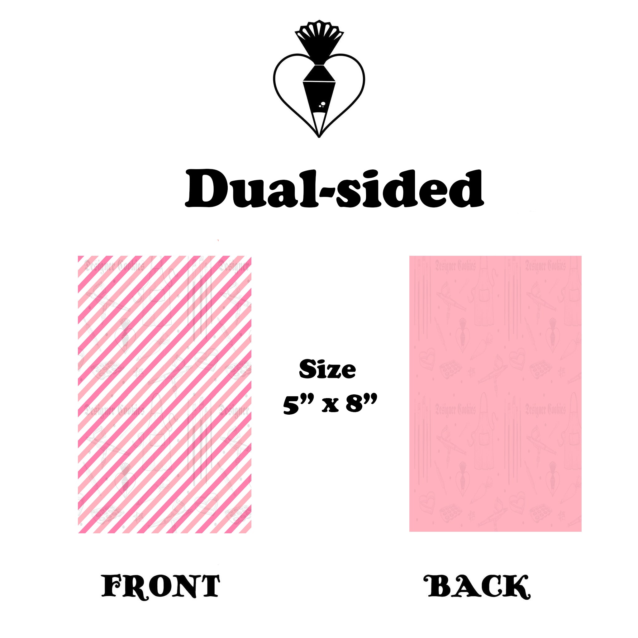 5"X8" Pink on Pink Stripe Physcial Box Backer (25 pcs.)