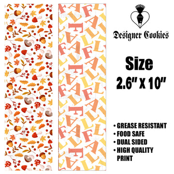 Fall Backer Food Safe Grease Resistant Skinny Bag Backer