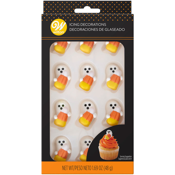 Ghost with Candy Corn Icing Decorations